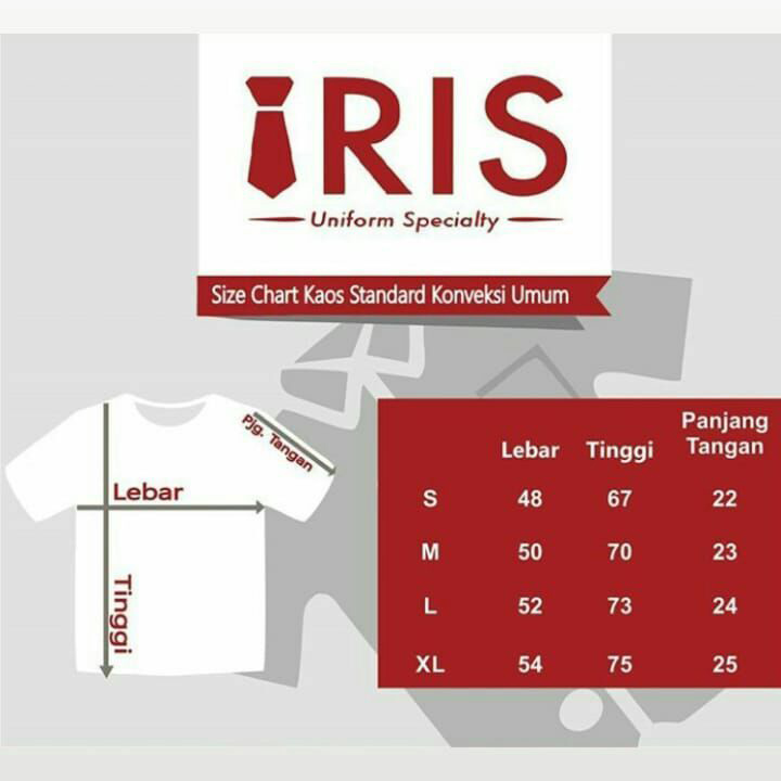 Size Chart And Cara Order Iris Konveksi 1014